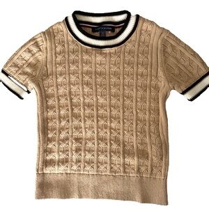 Tommy Hilfiger Beige Textured Knit Sweater